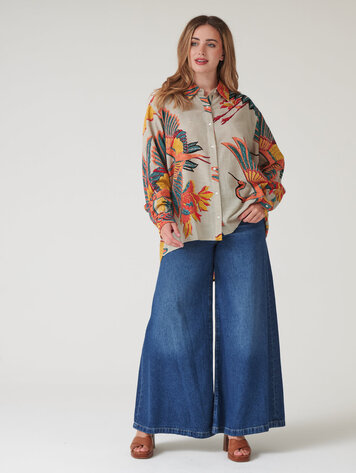 One Hundred Stars Oversized Shirt Crane Stone