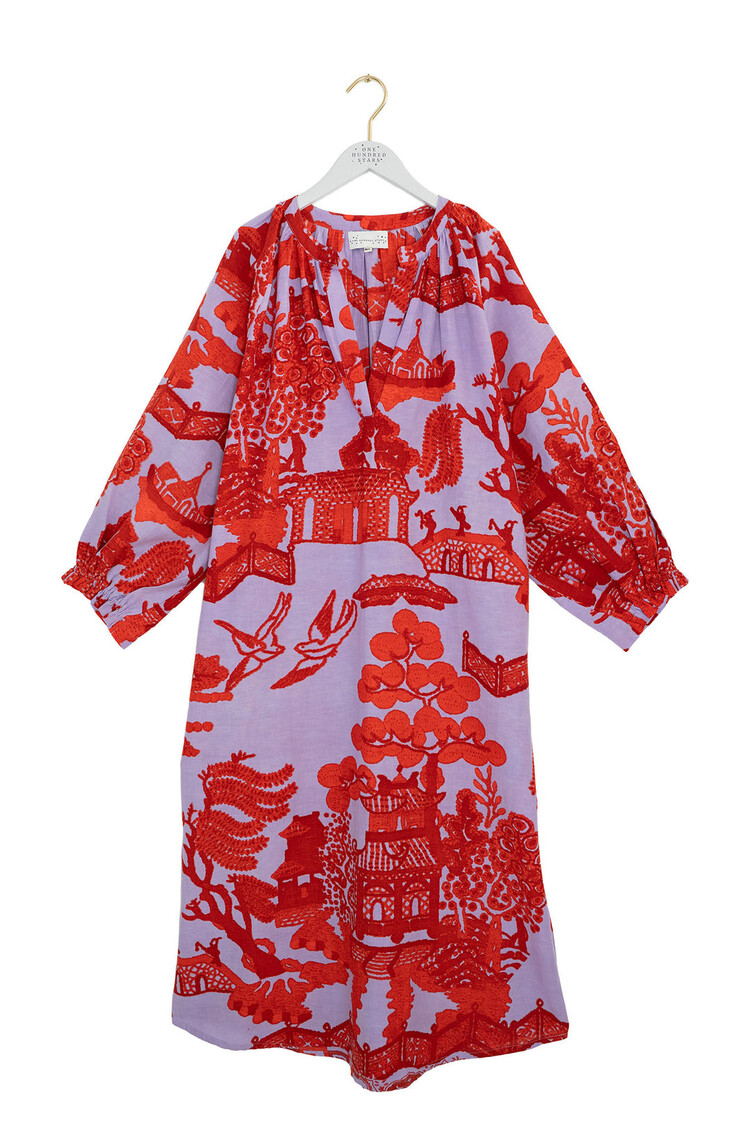 One Hundred Stars Raglan Dress Giant Willow Violet One Hundred Stars