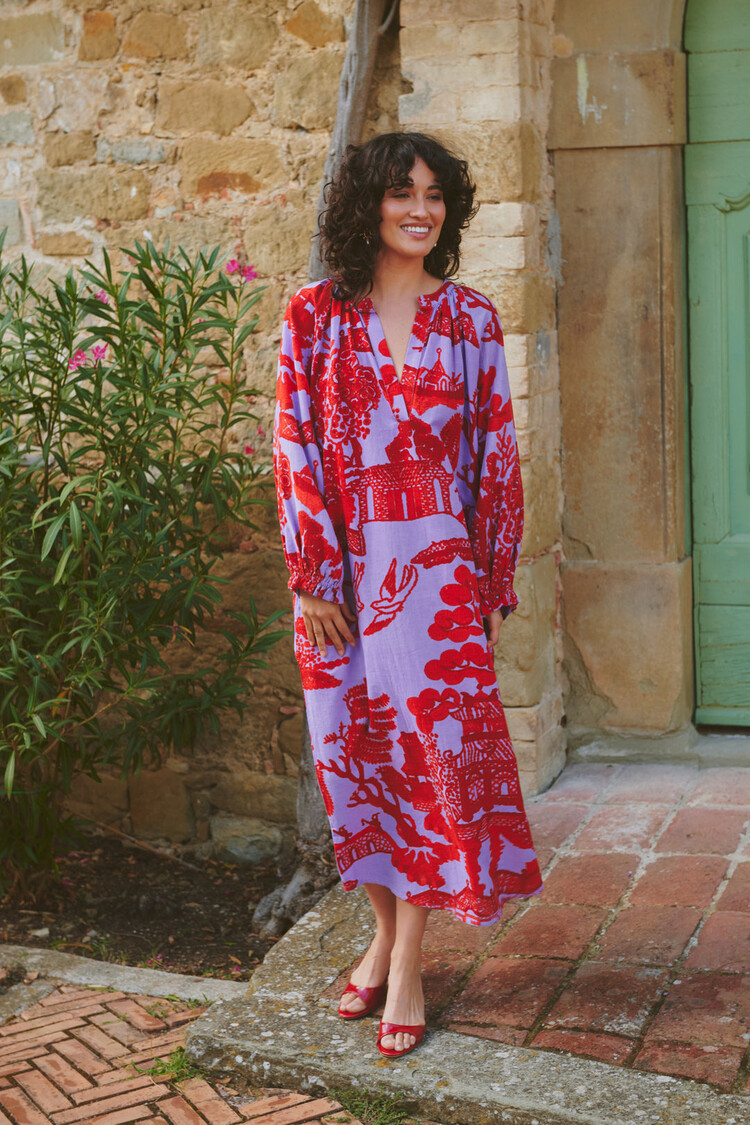 One Hundred Stars Raglan Dress Giant Willow Violet One Hundred Stars