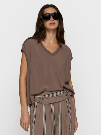 10DAYS V-neck top viscose moonrock