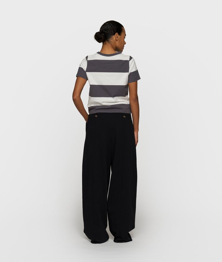 10DAYS Petite tee stripes white/brownish grey 10Days