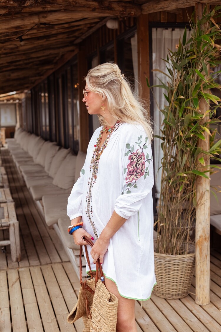 Place du Soleil Tuniek jurk S26-456 wit Place du Soleil