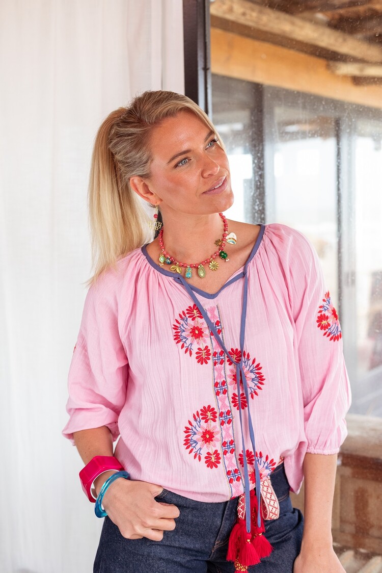 Place du Soleil Blouse S26-456 roze Place du Soleil