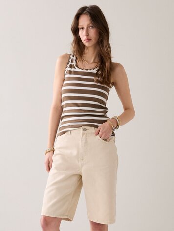 Summum Woman Bermuda shorts coloured denim ivory