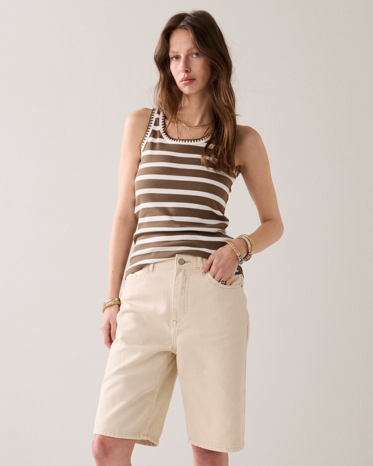 Summum Woman Bermuda shorts coloured denim ivory Summum Woman