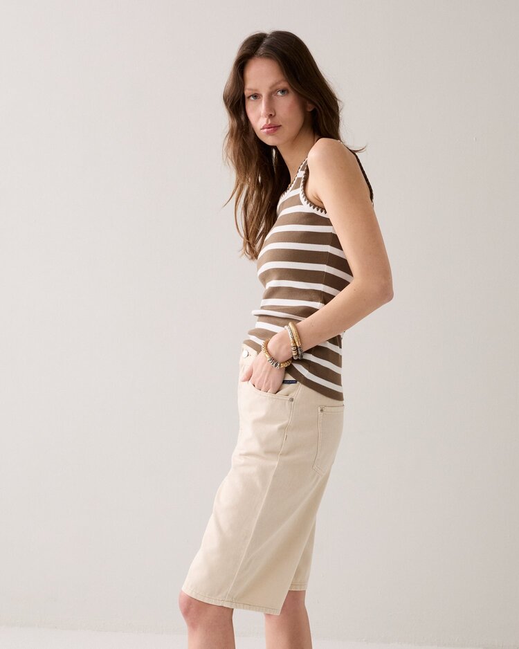 Summum Woman Bermuda shorts coloured denim ivory Summum Woman