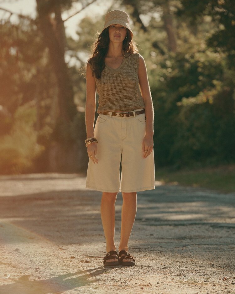 Summum Woman Bermuda shorts coloured denim ivory Summum Woman