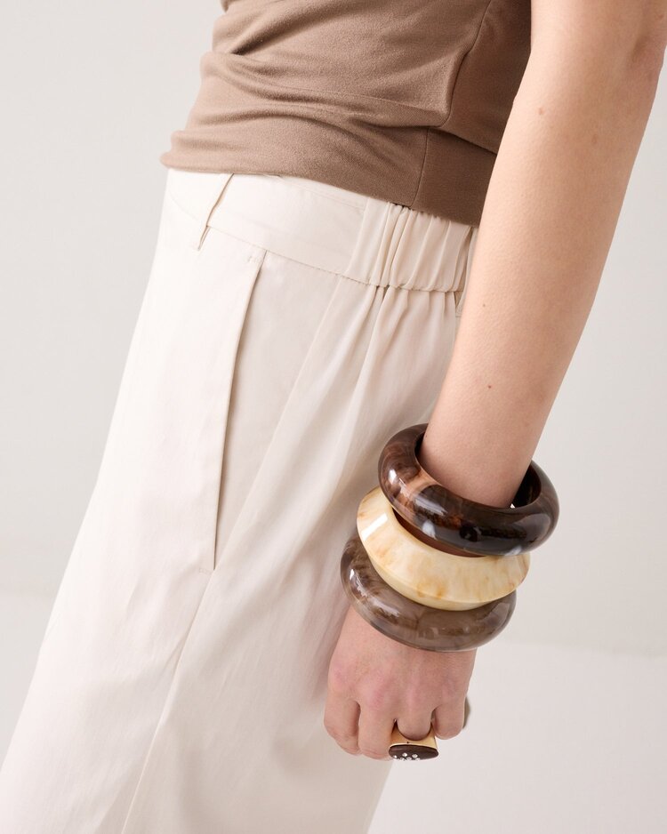 Summum Woman Trousers long cotton stretch off white Summum Woman