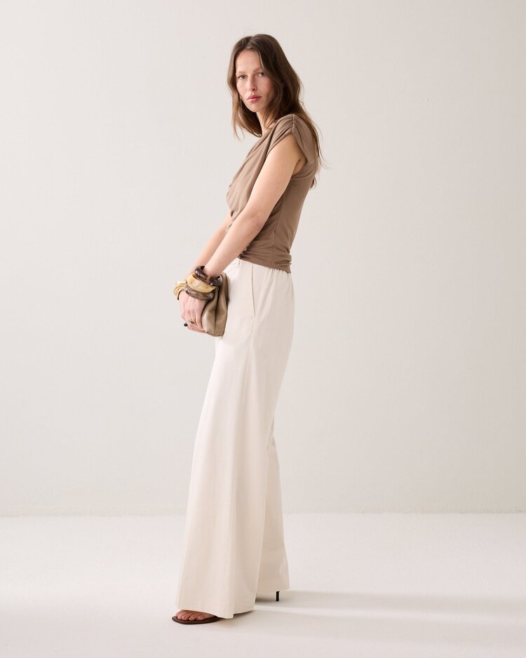 Summum Woman Trousers long cotton stretch off white Summum Woman