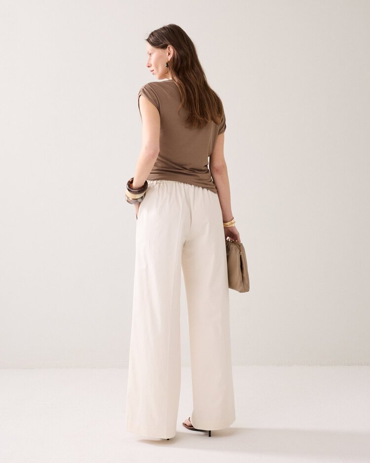 Summum Woman Trousers long cotton stretch off white Summum Woman