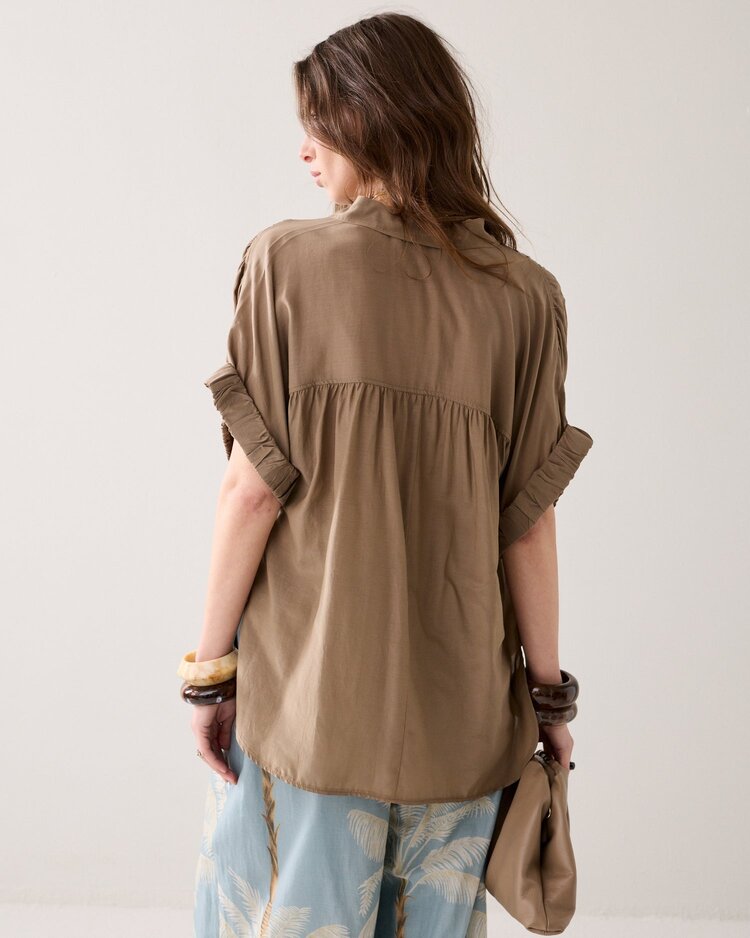 Summum Woman Blouse short sleeves viscose dark clay Summum Woman