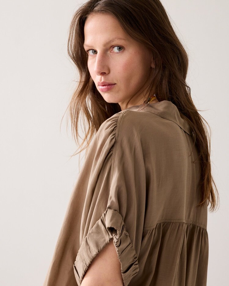 Summum Woman Blouse short sleeves viscose dark clay Summum Woman