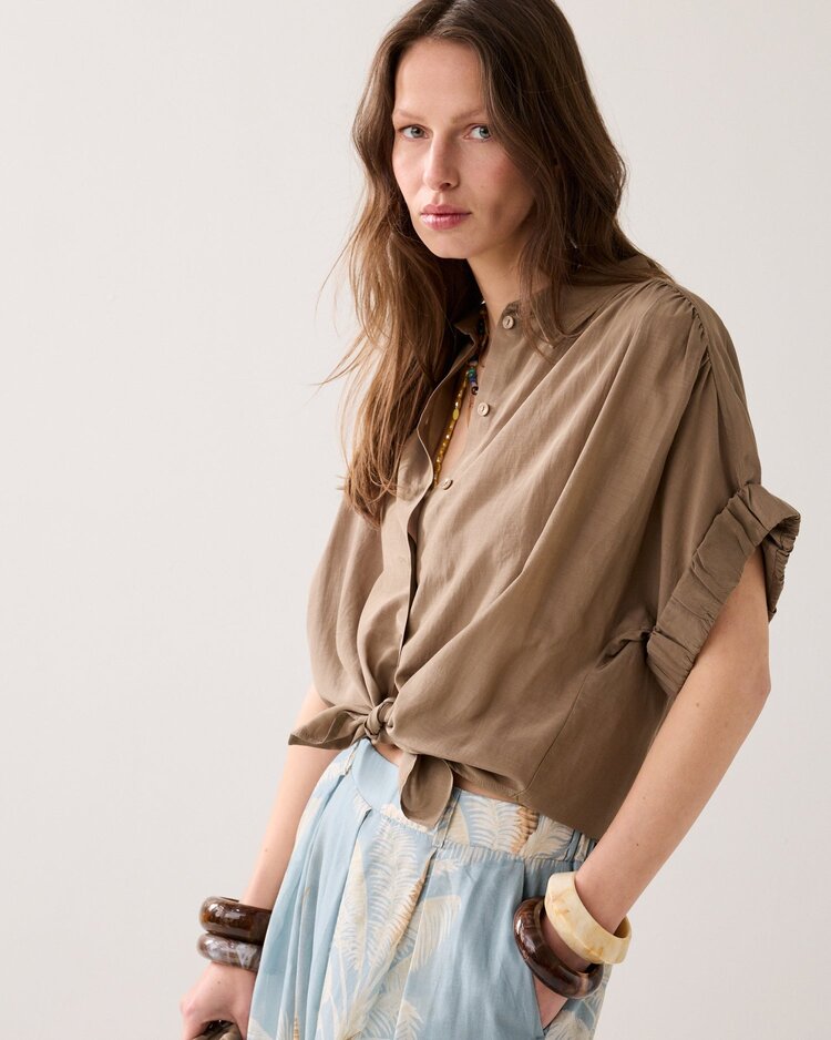 Summum Woman Blouse short sleeves viscose dark clay Summum Woman