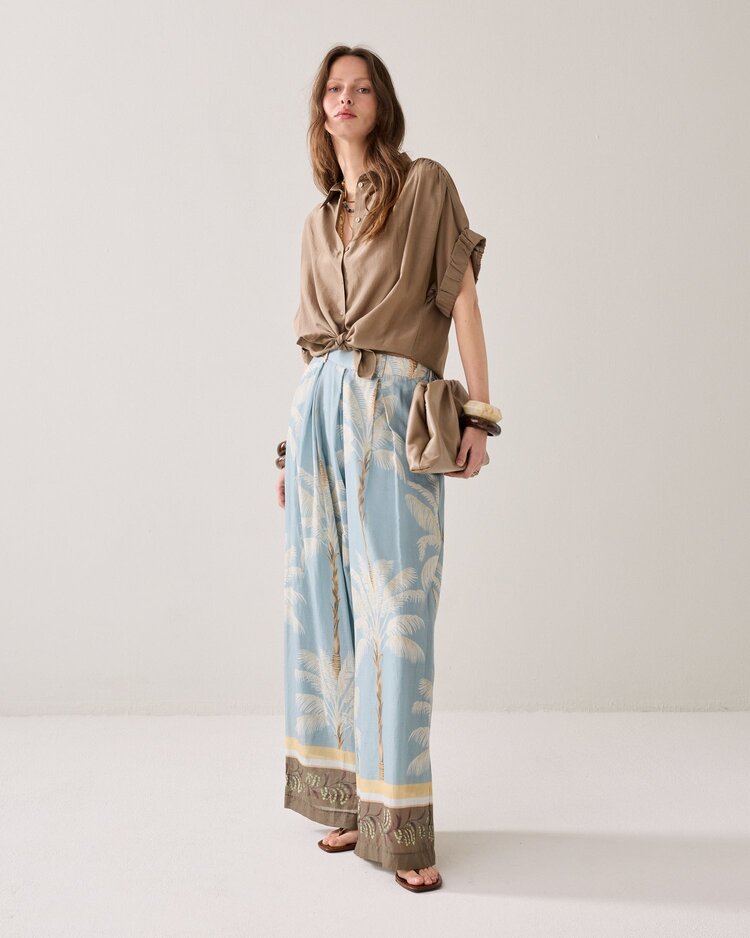 Summum Woman Blouse short sleeves viscose dark clay Summum Woman