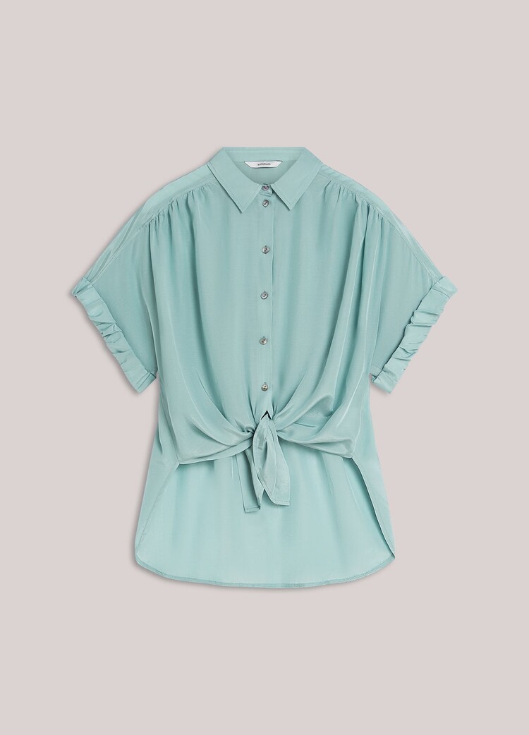 Summum Woman Blouse short sleeves viscose glacier blue Summum Woman