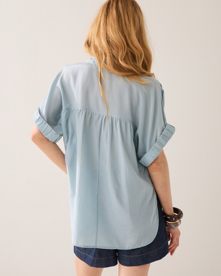 Summum Woman Blouse short sleeves viscose glacier blue Summum Woman
