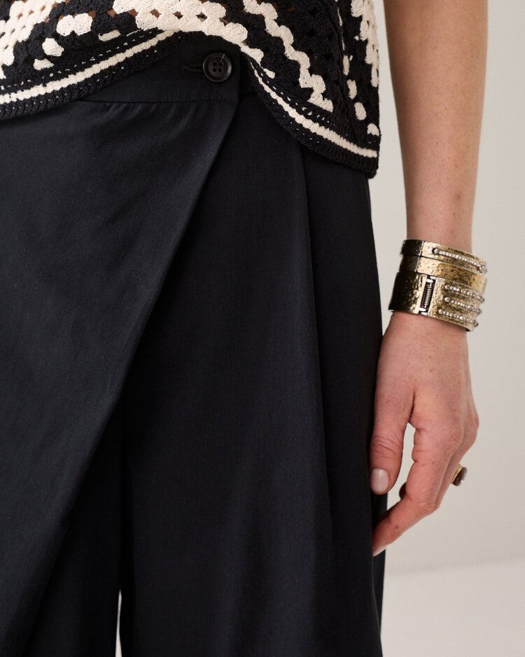 Summum Woman Wrap shorts cotton black Summum Woman