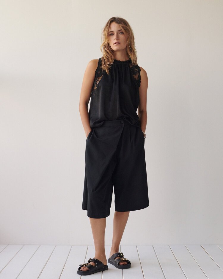 Summum Woman Wrap shorts cotton black Summum Woman