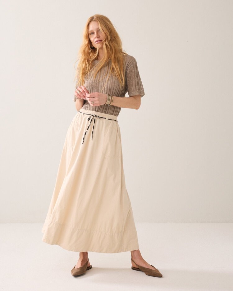 Summum Woman Skirt breezy cotton canvas pebble beige Summum Woman