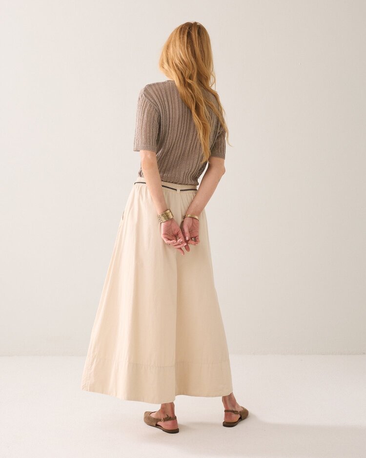 Summum Woman Skirt breezy cotton canvas pebble beige Summum Woman