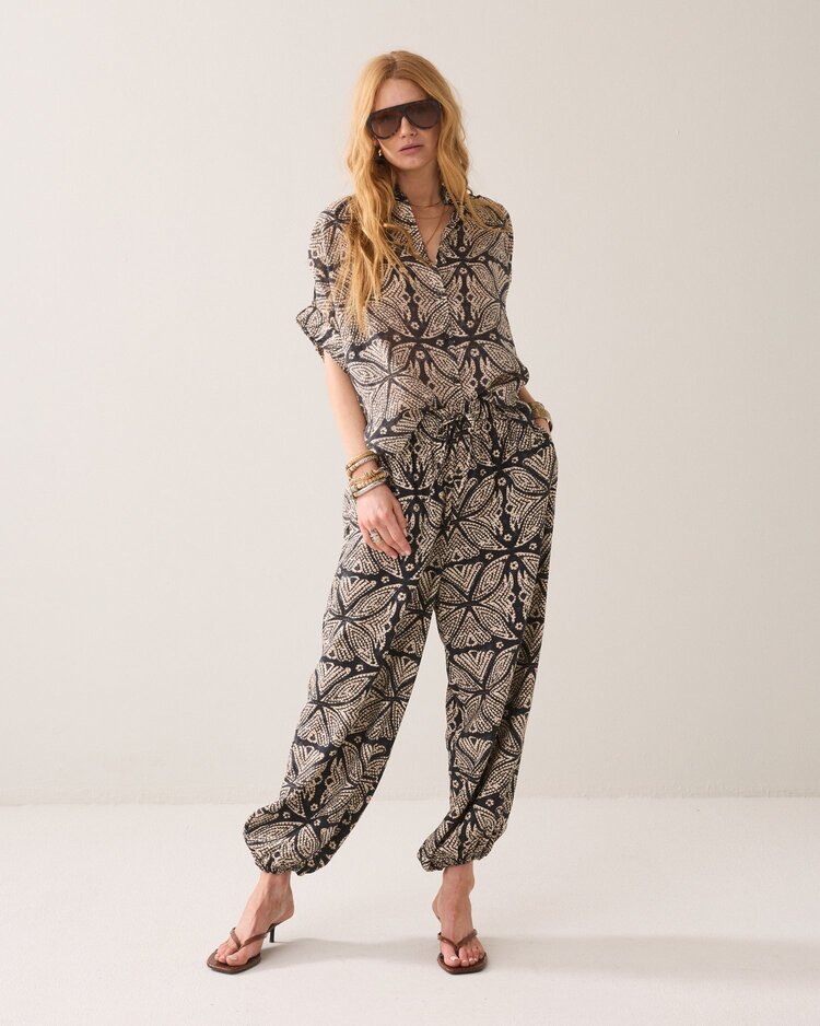 Summum Woman Blouse ethnic print black Summum Woman