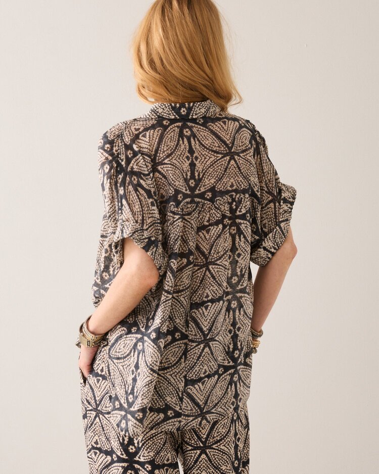 Summum Woman Blouse ethnic print black Summum Woman