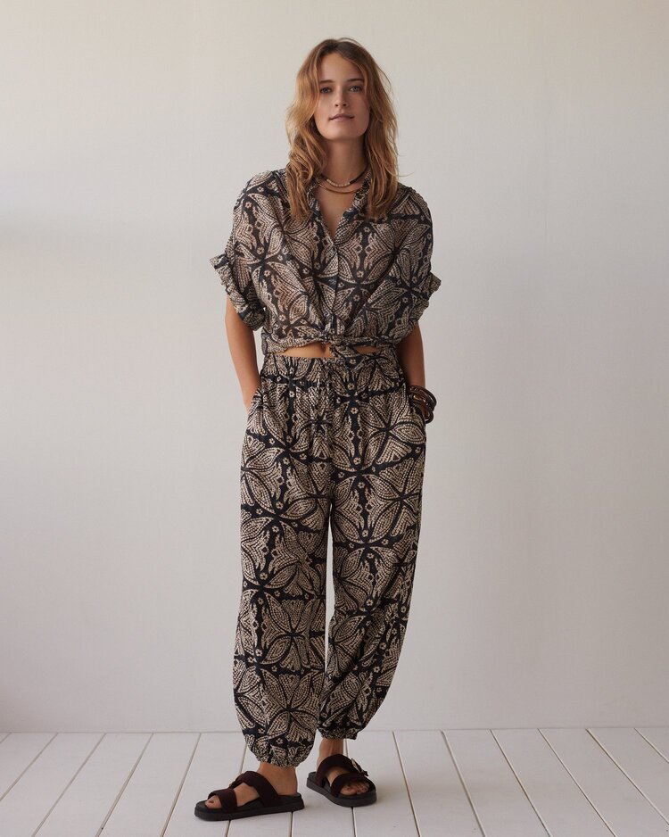 Summum Woman Blouse ethnic print black Summum Woman