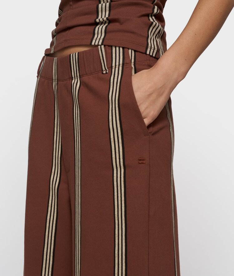 10DAYS Wide leg jogger stripes deep brown 10Days