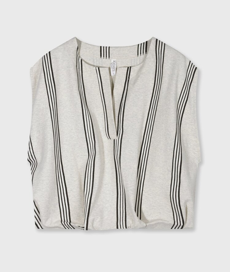 10DAYS Balloon top stripes soft white melee 10Days