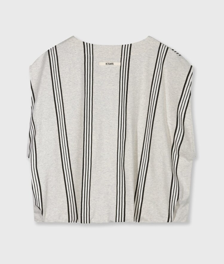 10DAYS Balloon top stripes soft white melee 10Days