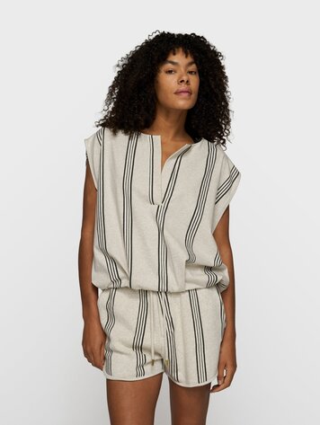 10DAYS Balloon top stripes soft white melee