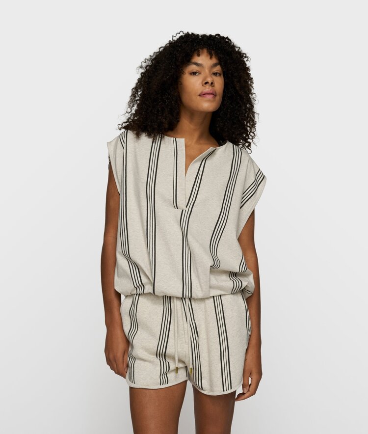 10DAYS Balloon top stripes soft white melee 10Days