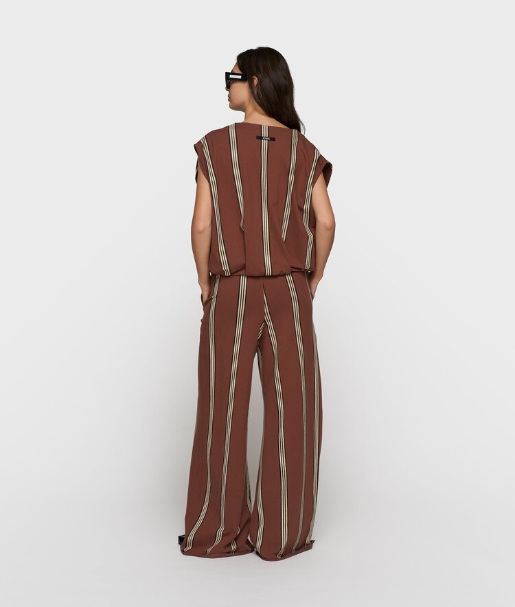 10DAYS Balloon top stripes deep brown 10Days