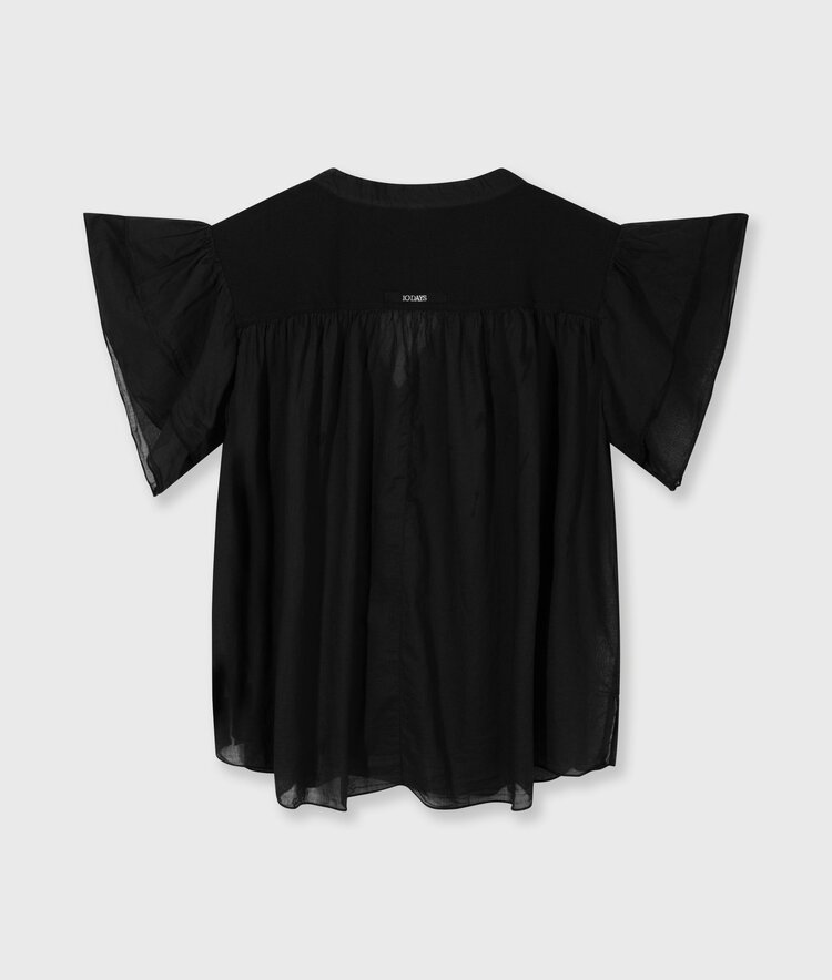 10DAYS A-line ruffle top black 10Days