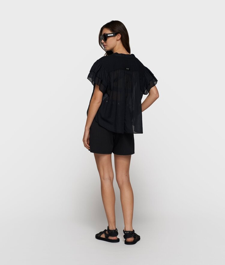 10DAYS A-line ruffle top black 10Days