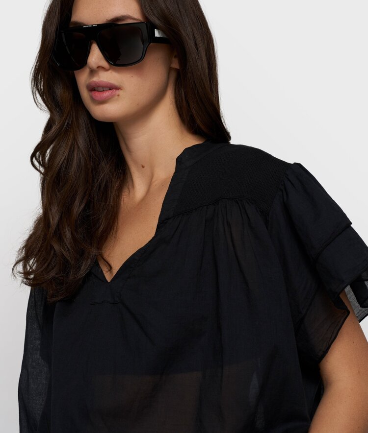 10DAYS A-line ruffle top black 10Days