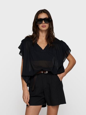 10DAYS A-line ruffle top black