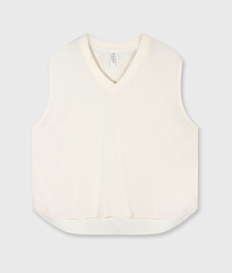 10DAYS V-neck top viscose soft vanilla 10Days