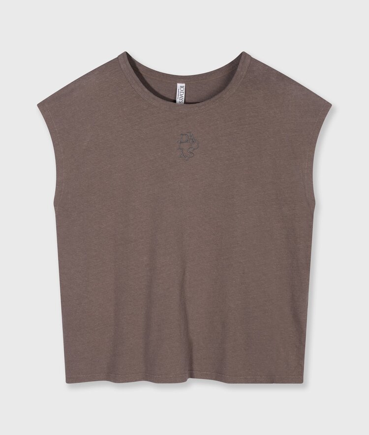 10DAYS Cotton linen tee moonrock 10Days