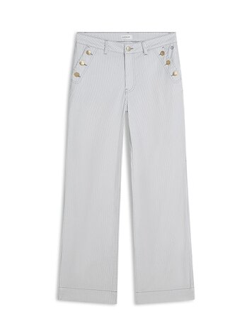 Summum Woman Flare pant printed stripe glacier blue