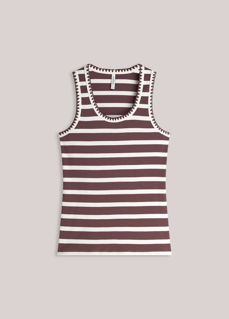 Summum Woman Top stripe feston deep fig Summum Woman