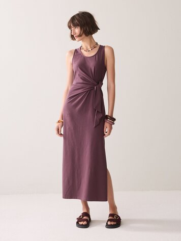 Summum Woman Dress cotton heavy deep fig