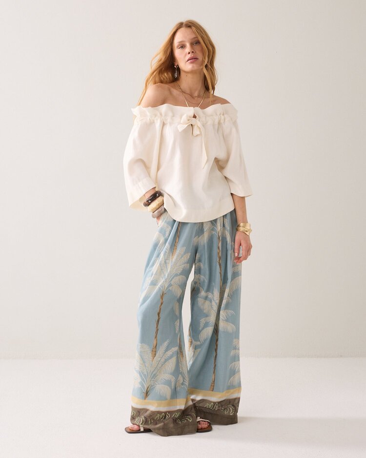 Summum Woman Top modal linen blend off white Summum Woman