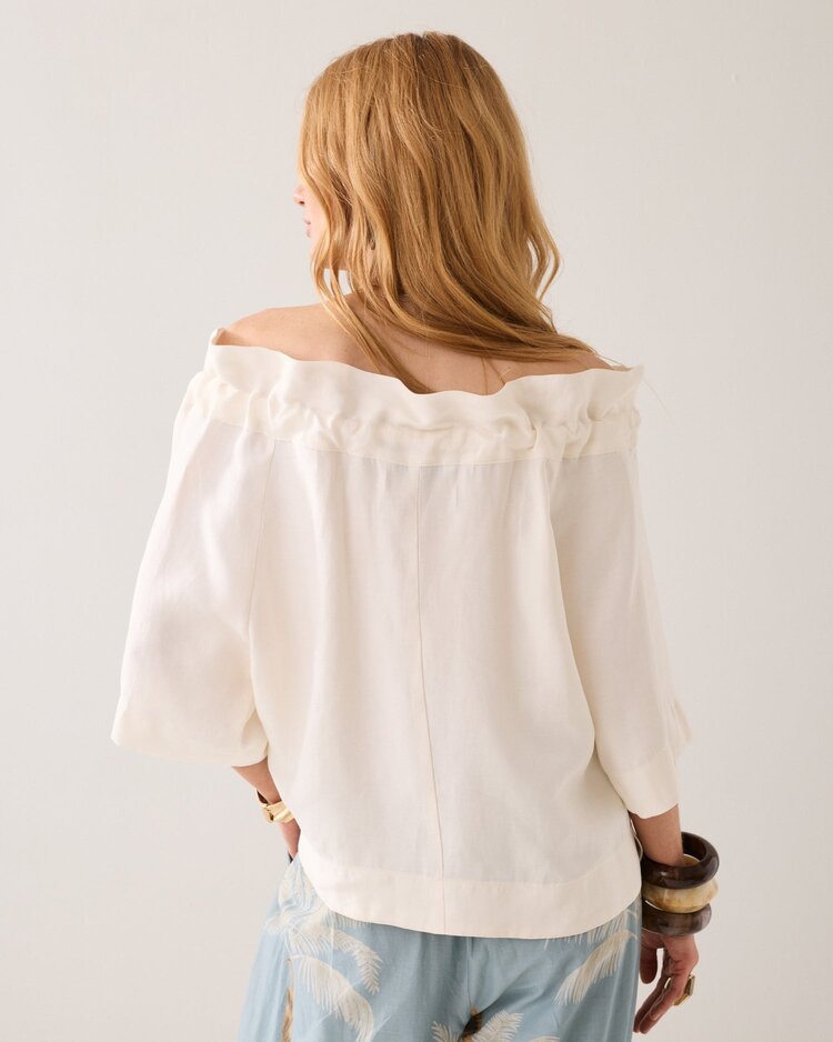 Summum Woman Top modal linen blend off white Summum Woman