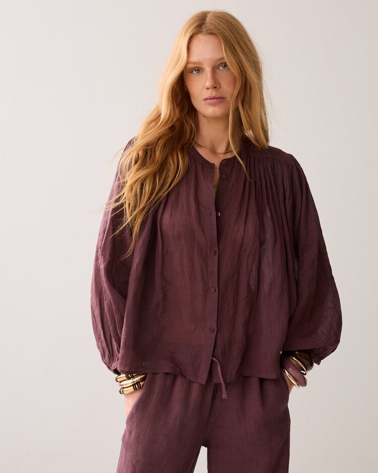 Summum Woman Blouse ramie deep fig Summum Woman