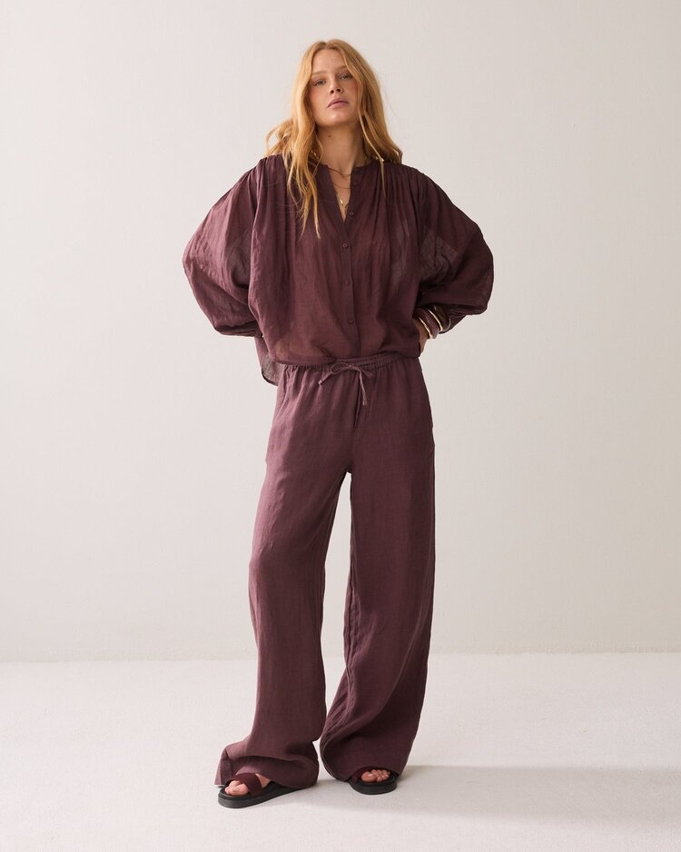 Summum Woman Blouse ramie deep fig Summum Woman