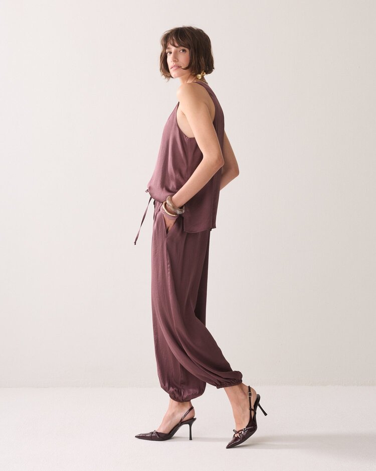Summum Woman Trousers silky touch deep fig Summum Woman