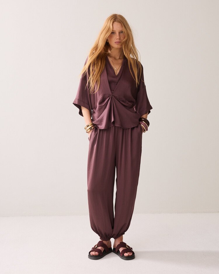 Summum Woman Trousers silky touch deep fig Summum Woman