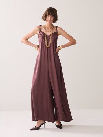 Summum Woman Jumpsuit silky touch deep fig