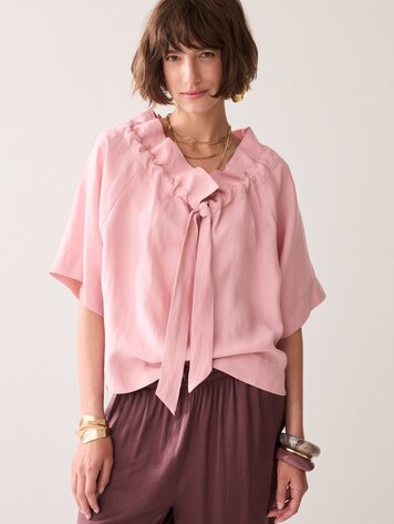 Summum Woman Top modal linen blend rose quartz